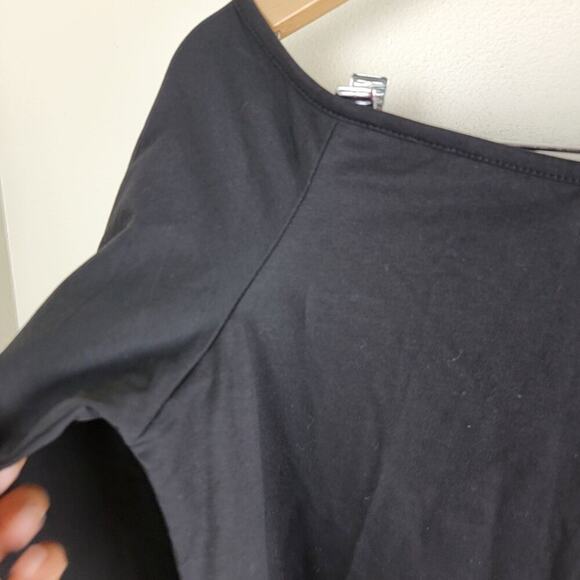 Off The Shoulder Blouse size M Black Sequins Bite Lips Never with Teeth - Picture 6 of 9